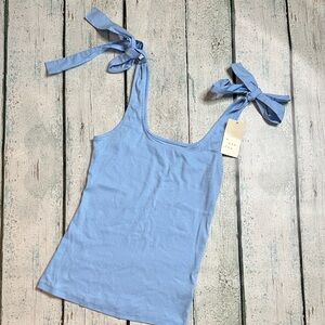 New With Tags -'A New Day Light Blue Tie-Strap Tank Top Size Medium